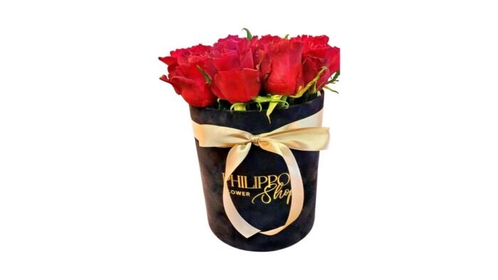 Medium VELVET Box Of Red Roses